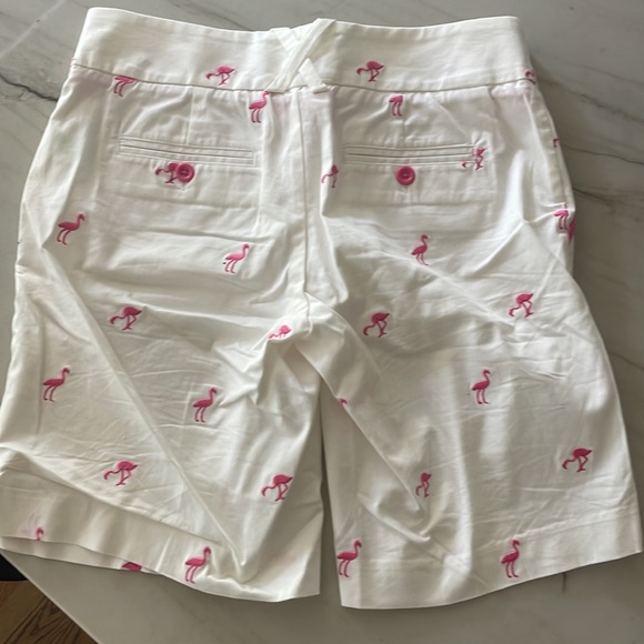 Lily Pulitzer white pink flamingo shorts 2 - Picture 4 of 9